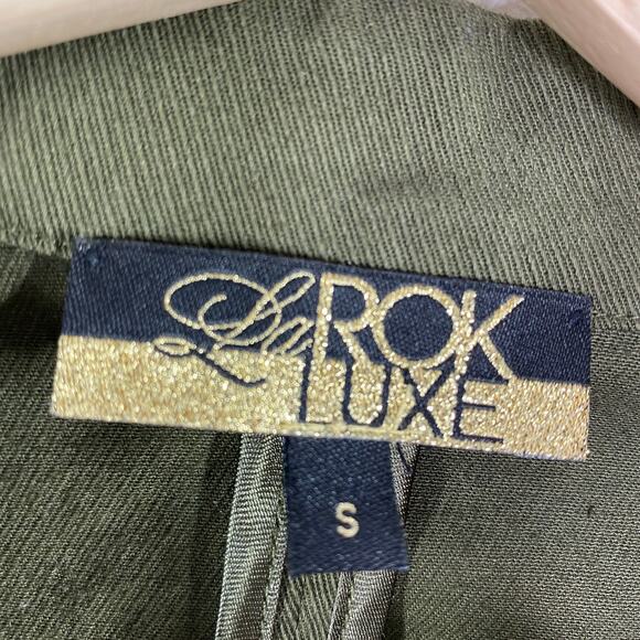 Larok Luxe Army Green Corporal Chic Cropped Jacket Women's Size Small S - Picture 7 of 9